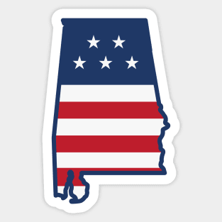 Stars and Stripes Alabama Sticker